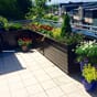 Isolerte blomsterkasser fra Blomsterkasseriet imp.furu terrasse balkong veranda uterom plantekasser brun beiset plantekasse ..jpg