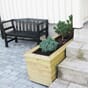 Store isolerte blomsterkasser i impregnert furu Blomsterkasseriet plantekasser blomsterkasse terrassekasse vintergrønt plantekasse stor 1 takterrasse.