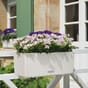 Balconera 80 hvit. Alt i ett sett blomsterkasse balkongkasse selvvannende plantekasse blomsterkasser Lechuza Blomsterkasseriet.j2pg.jpg