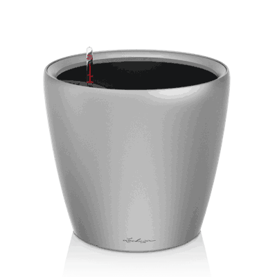 CLASSICO LS 21 sølv metallic plantekrukke blomsterpotte selvvanningspotte lechuza krukke krukker blomsterpotter blomsterkasseriet blomster planter int
