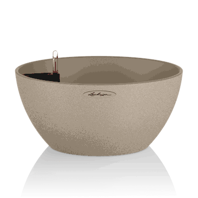 CUBETO Stone 40 sandbeige stor plantebolle plantekrukke selvvanning blomsterkasseriet lechuza.png