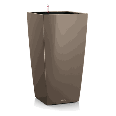 CUBICO 30 shiny taupe plantekrukke selvvanningskrukke blomsterpotte lechuza blomsterkasseriet.png