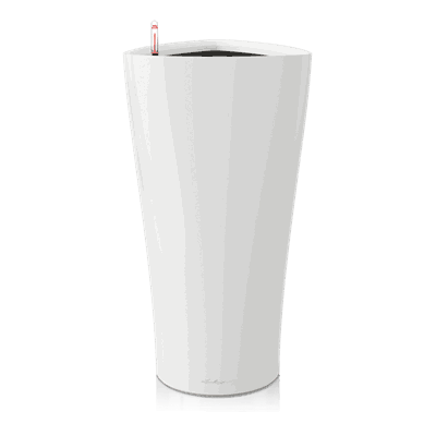 DELTA 30 hvit høyglans plantekrukke blomsterpotte krukke krukker lechuza blomsterkasseriet.png