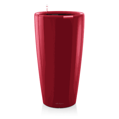 RONDO 32 scarlet rød høyglans selvvanningskrukker blomsterpotter krukker vaser vase stor krukke lechuza blomsterkasseriet selvvanning interiør.png