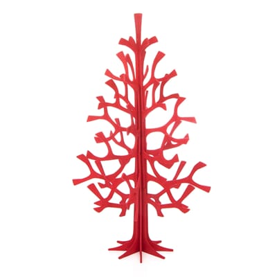 Lovi Spruce grantre juletre dekortre 14cm rød knallrød tre julegran liten.jpeg