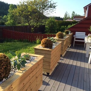 Isolert blomsterkasse imp.furu a' 120x50x60cm LBH
