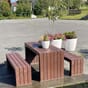 Calero benkesett piknikkbenk rastebenk hagebenk spisebord vedlikeholdsfritt miljøvennlig brun benk bord.jpg